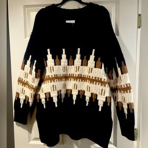 Slouchy V-Neck Tunic Sweater